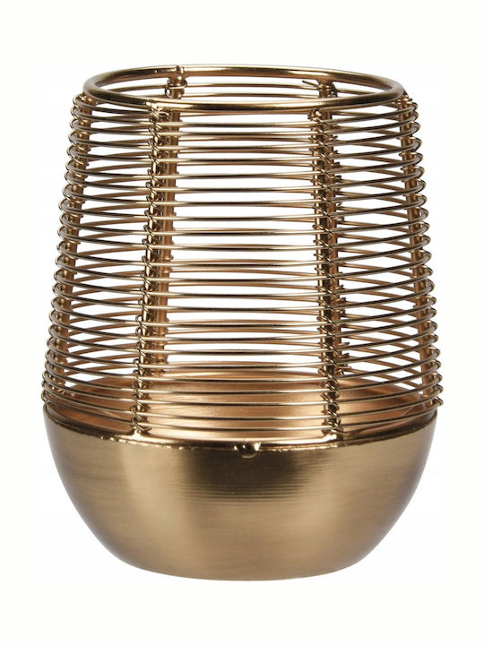 Candle Holder suitable for Tealights Metal in Gold Color 10x12x12cm 1pcs