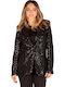 Silia D Women's Blazer Black with Sequins