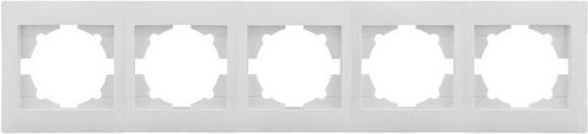 Redled Stinel Switch Frame 5 Positions Horizontal Installation in White Color 28725