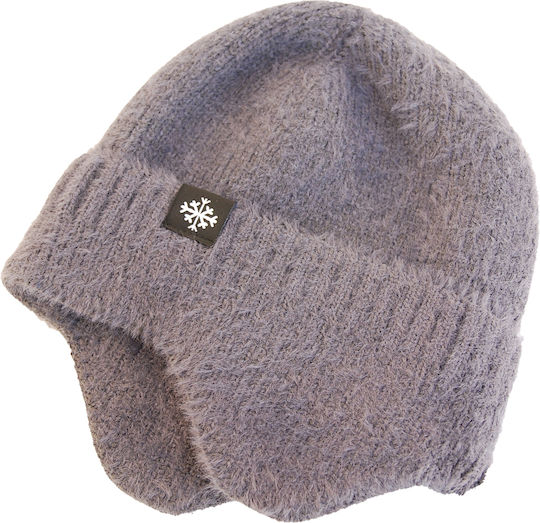 Beanie Unisex Σκούφος Πλεκτός σε Γκρι χρώμα