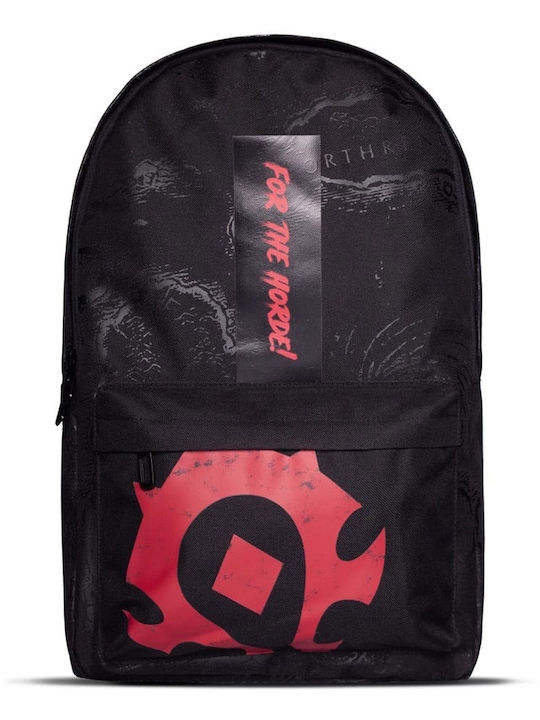 Difuzed World of Warcraft Horde School Backpack for Junior High-High School Black