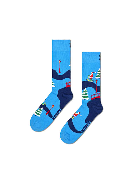 Happy Socks Χριστουγεννιάτικες Κάλτσες Γαλάζιες