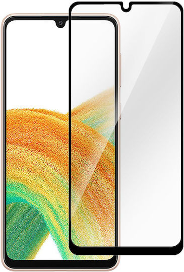 eSTUFF Adeziv complet Full Face Tempered Glass Negru (Galaxy A33)