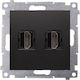 Kontakt-Simon Priză HDMI fără Cadrul în culoarea Negru DGHDMI2.01/49