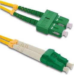Qoltec 54038 Οπτική Ίνα SC/APC-LC/APC 5m Κίτρινη