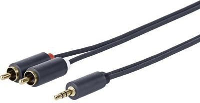 Vivolink 3,5mm Klinkenkabel - 2x RCA-Stecker Schwarz 5m PROMJRCA5