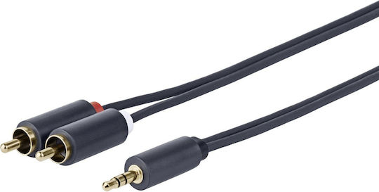 Vivolink Кабел За Звук 3,5 мм Мъжки - 2x RCA Мъжки Черен PROMJRCA15