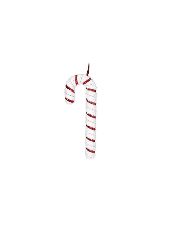 Candy Stick Weihnachtsbaumschmuck Stab Kunststoff Weiß-Intensives Rot 6x19cm