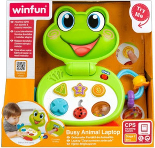 Winfun Laptop-Tablet pentru Bebeluși Laptop Broscuță Busy cu Sunete pentru 6++ Luni
