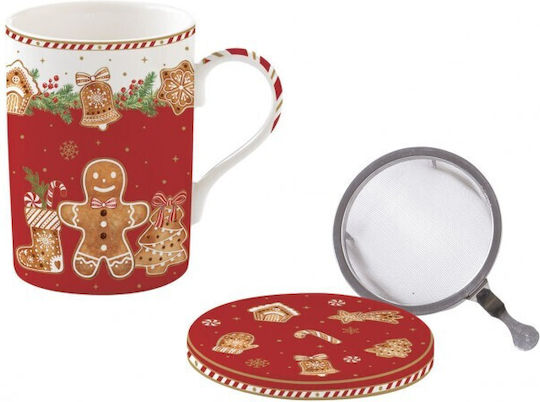 Easylife Christmas Mug Porcelain Multicolored L8xW8cm.