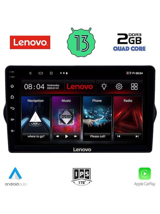 Lenovo Sistem Audio Auto pentru Fiat Magazin online 2015-2018 (Bluetooth/USB/WiFi/GPS/Apple-Carplay/Android-Auto) cu Ecran Tactil 9"