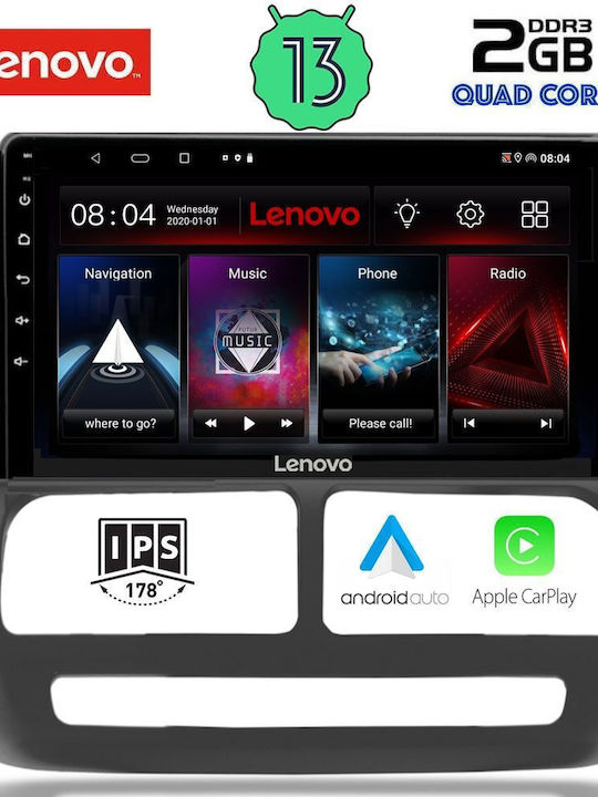 Lenovo Sistem Audio Auto pentru Fiat Doblo 2010-2015 (Bluetooth/USB/WiFi/GPS/Apple-Carplay/Android-Auto) cu Ecran Tactil 9"