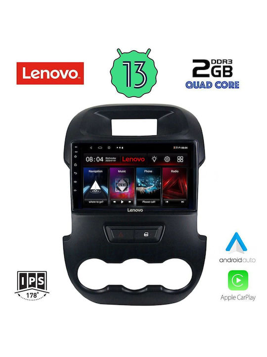 Lenovo Car Audio System for Ford Ranger 2011-2015 (Bluetooth/USB/WiFi/GPS/Apple-Carplay/Android-Auto) with Touch Screen 9"