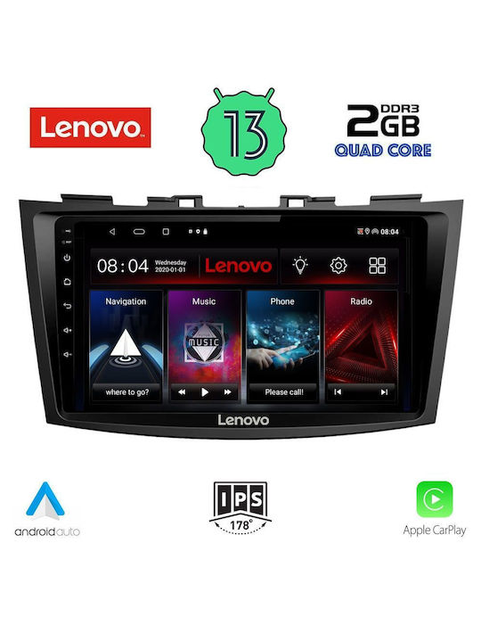 Lenovo Car Audio System for Suzuki Swift 2011-2016 (Bluetooth/USB/WiFi/GPS/Apple-Carplay/Android-Auto) with Touch Screen 9"