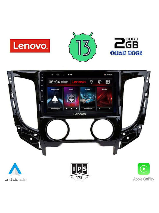 Lenovo Sistem Audio Auto pentru Mitsubishi L200 2015> cu A/C (Bluetooth/USB/WiFi/GPS/Apple-Carplay/Android-Auto) cu Ecran Tactil 9"