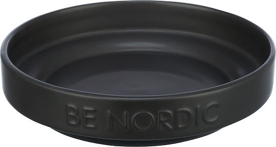 Trixie Be Nordic Ceramică Bol Mâncare & Apă pentru Câine & Pisică pe Bază 2x 300ml 16cm în Culoare Negru