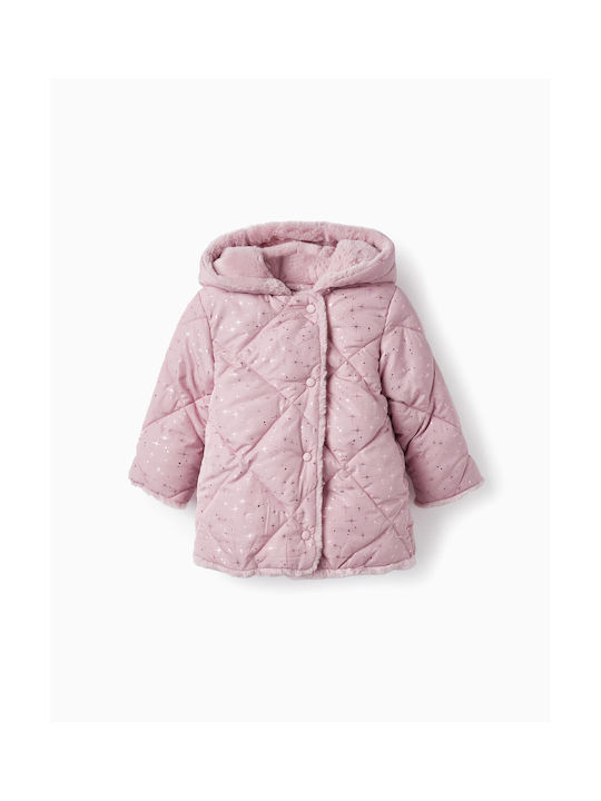 Zippy Girls Casual Jacket Lilac with Lining & Ηood