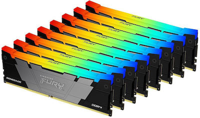 Kingston Fury Renegade Rgb 256GB DDR4 RAM cu 8 module (8x32GB) și Viteză 3200 pentru Desktop