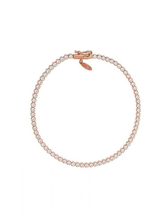 Kritsimis Bracelet Riviera made of Rose Gold with Zircon