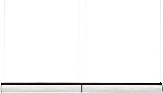Slamp Modula Double Crystal Lumina Suspendată Neagră LED Calea Ferată 192x5.5cm