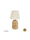 GloboStar Wood Table Lamp for Socket E27 with Beige Shade and Blue Base