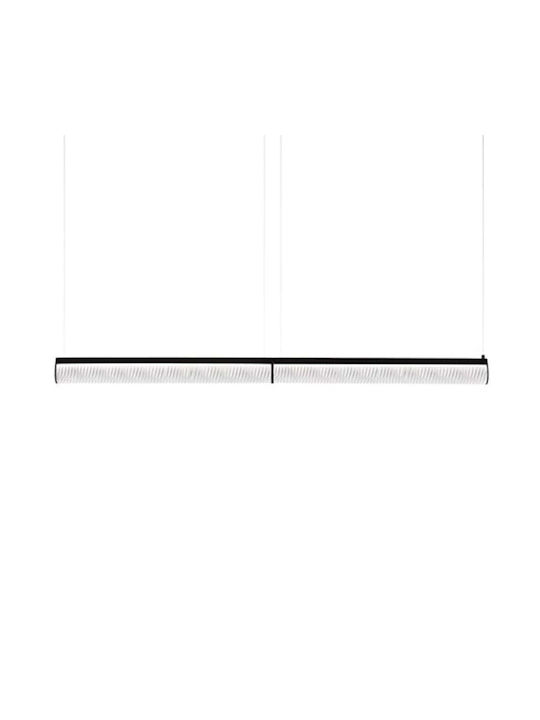 Slamp Modula Double Plisse Κρεμαστό Φωτιστικό Μαύρο LED με Θερμό Λευκό Φως Ράγα 192x5.5εκ.