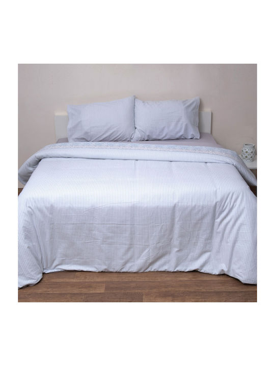 Viopros Cotton Duvet Cover Super King 220x240 Grey
