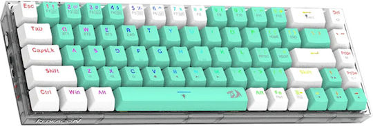 Redragon K631RGB-PRO-GW Wireless Gaming Mechanical Keyboard 65% with Custom Red switches and RGB lighting (English US) Green/White