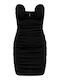 Mini Βραδινό Φόρεμα Strapless Μαύρο
