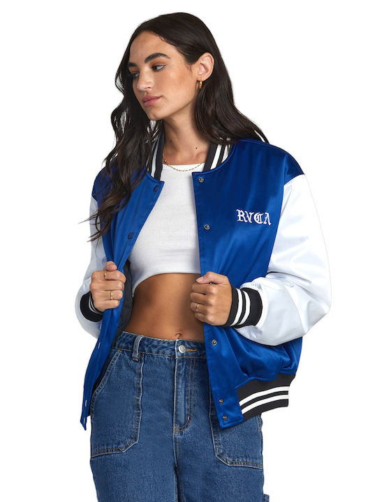 Κοντό Γυναικείο Bomber Jacket Μπλε