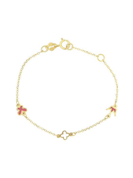 Senzio Belibasakis Kids Gold Bracelet 9K with Crown for Girl