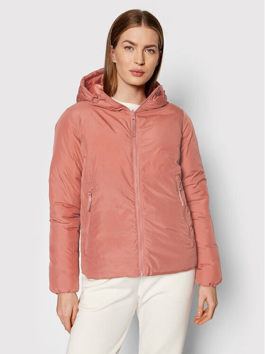 Outhorn Women's Short Sports Jacket for Winter with Hood Pink