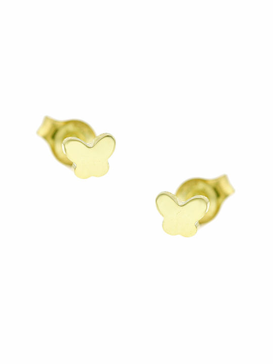 Senzio Belibasakis Kids Earrings Studs Butterflies made of Gold 9K