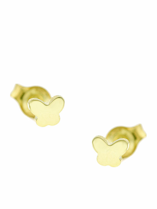 Senzio Belibasakis Kids Earrings Studs Butterflies from Gold 9K