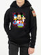 Kinder-Sweatshirt mit Kapuze und Taschen Schwarz