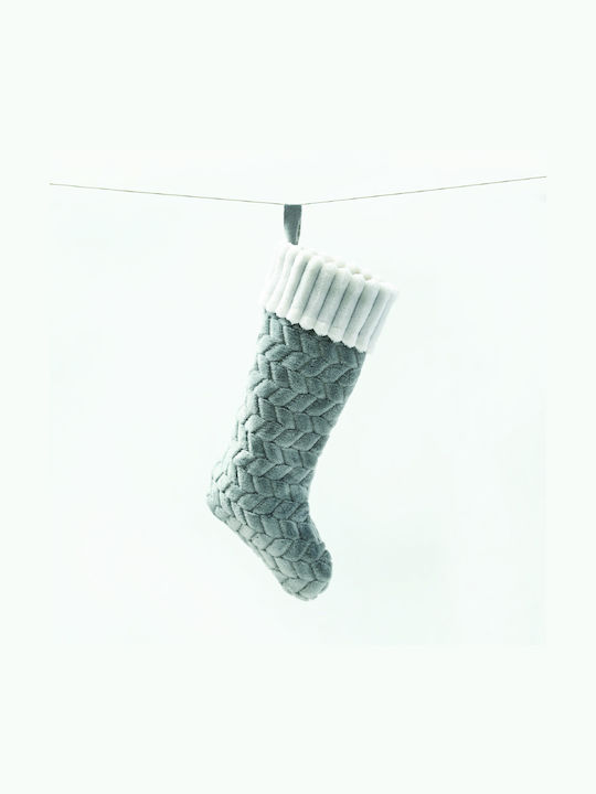 Christmas Decorative Fabric Gray Socks L44.5xW20.5xH20.5cm