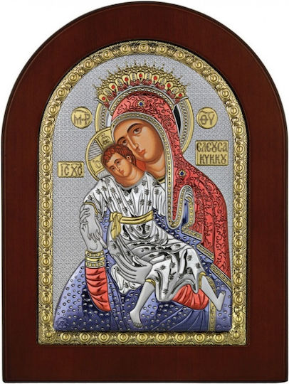 Prince Silvero Icoană Maica Domnului Eleusa Argint 7.5x9.5 cm