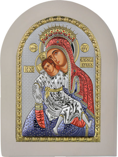 Prince Silvero Icoană Maica Domnului Eleusa Argintie 10x14 cm