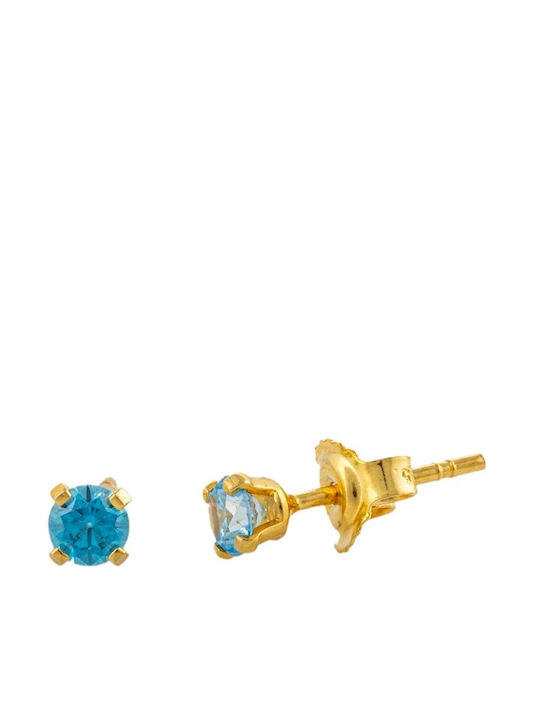 Senzio Belibasakis Kids Earrings Studs with Stones made of Gold 14K