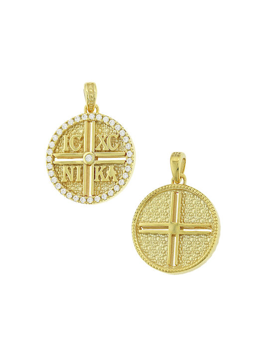 Senzio Belibasakis Charm Amulet Constantine from Gold 9 K with Zircon