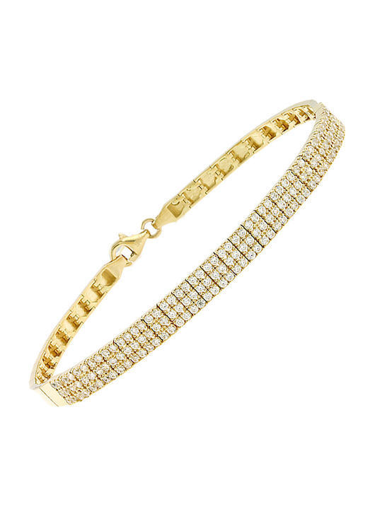 Senzio Belibasakis Damen Armband Riviera aus Gold 14K mit Zirkon