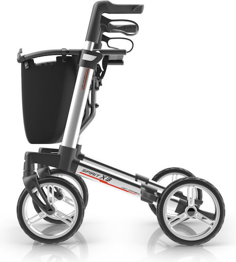 Wheel Spirit X3 Πτυσσόμενος Τροχήλατος Περιπατητήρας Αλουμινίου Ασημί