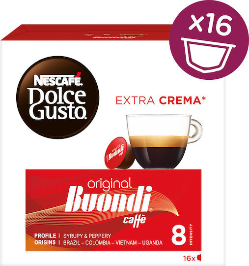 Nescafe Capsule Espresso Buondi Intenso Compatibile cu Aparat Dolce Gusto 16 bucăți