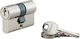 Thirard Lock Cylinder 42mm (21-21) with 3 Keys Silver