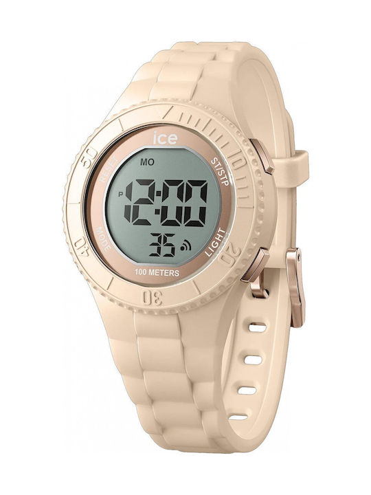 Ice Digital Women's Watch with Pink Rubber Strap