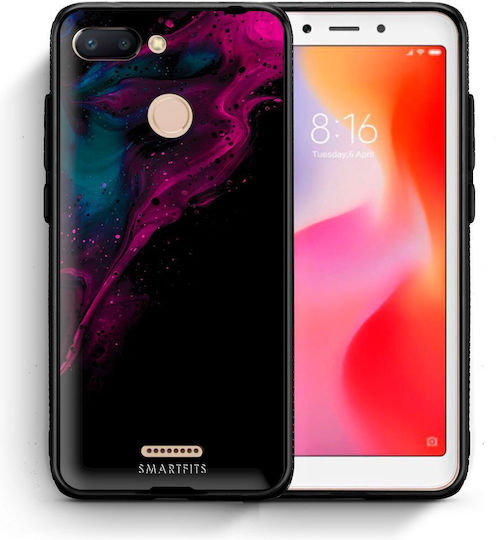 Smartfits Watercolor Pink Black Umschlag Rückseite Rosa (Redmi 6) 6114924331163_37751542841499