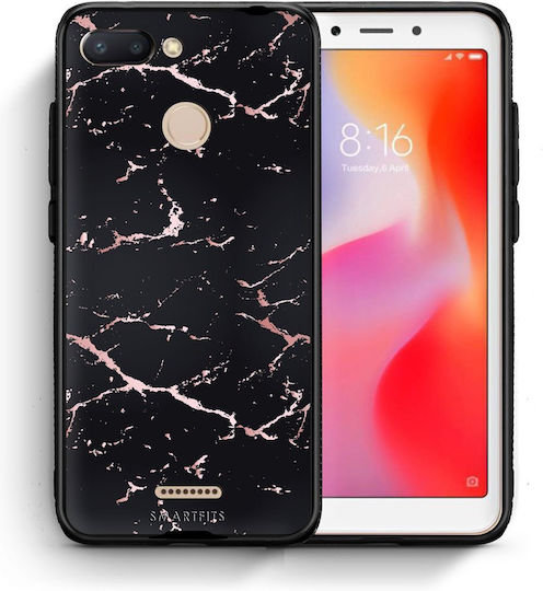 Smartfits Marble Black Rosegold Umschlag Rückseite Schwarz (Redmi 6) 3794965495856_29005735231536