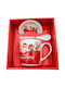 Christmas Mug Glass Transparent L9xW9xH10cm 1pcs