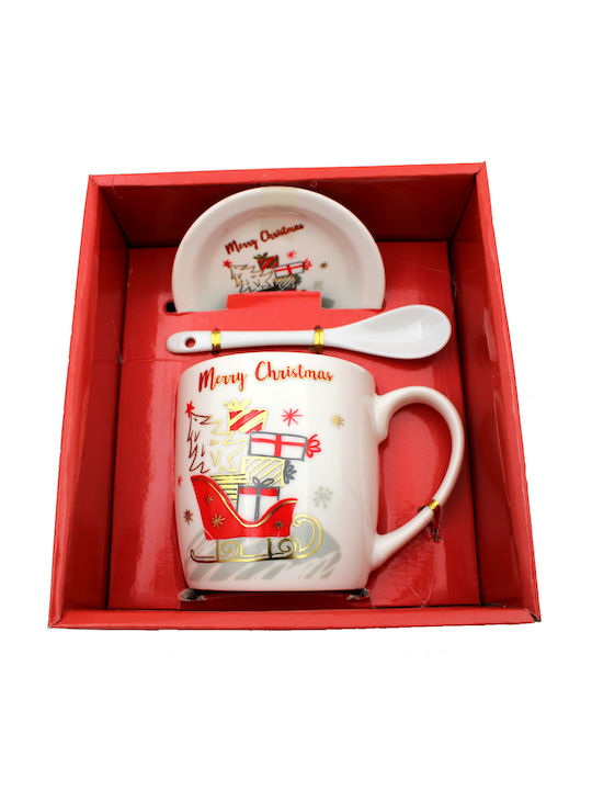 Christmas Mug Glass Transparent L9xW9xH10cm 1pcs