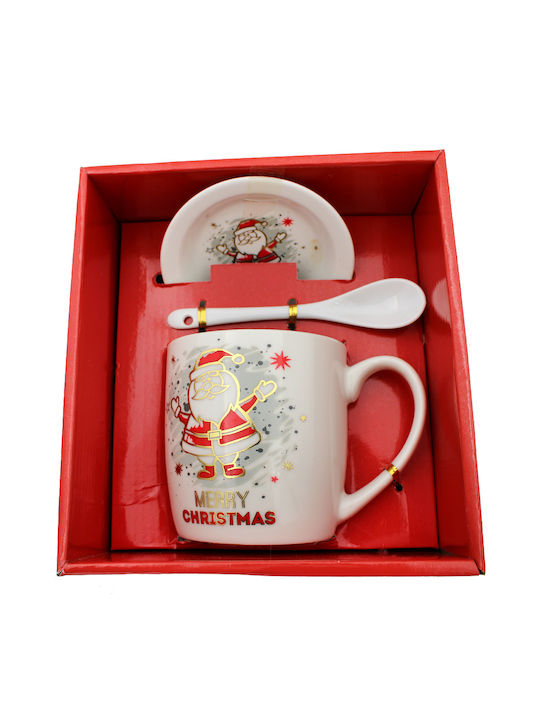 Christmas Mug Glass Transparent L9xW9xH10cm 1pcs